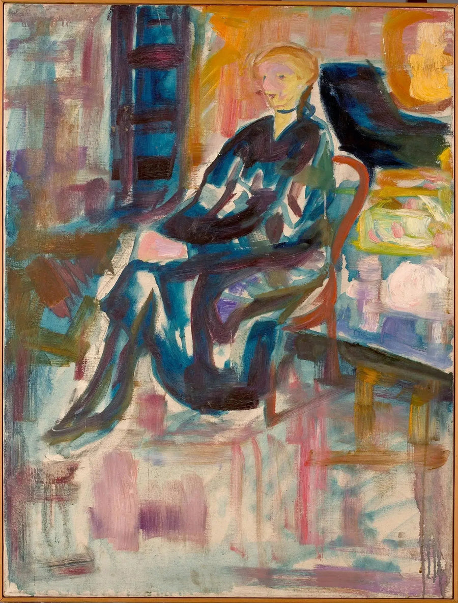 Nuori nainen istumassa - Edvard Munch
