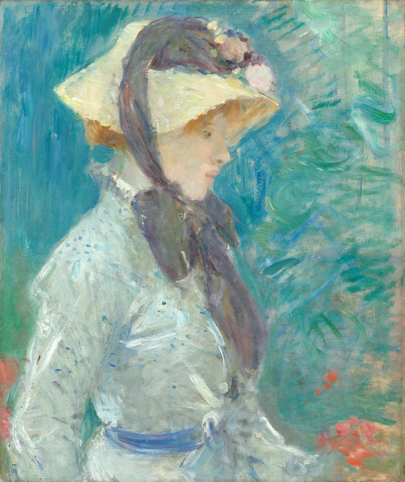 Nuori nainen olkihatussa - Berthe Morisot