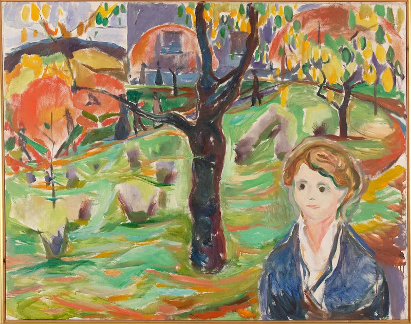 Nuori nainen puutarhassa - Edvard Munch