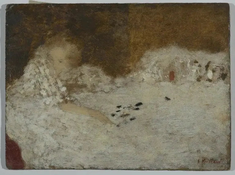 Nuori nainen sängyllä - Édouard Vuillard