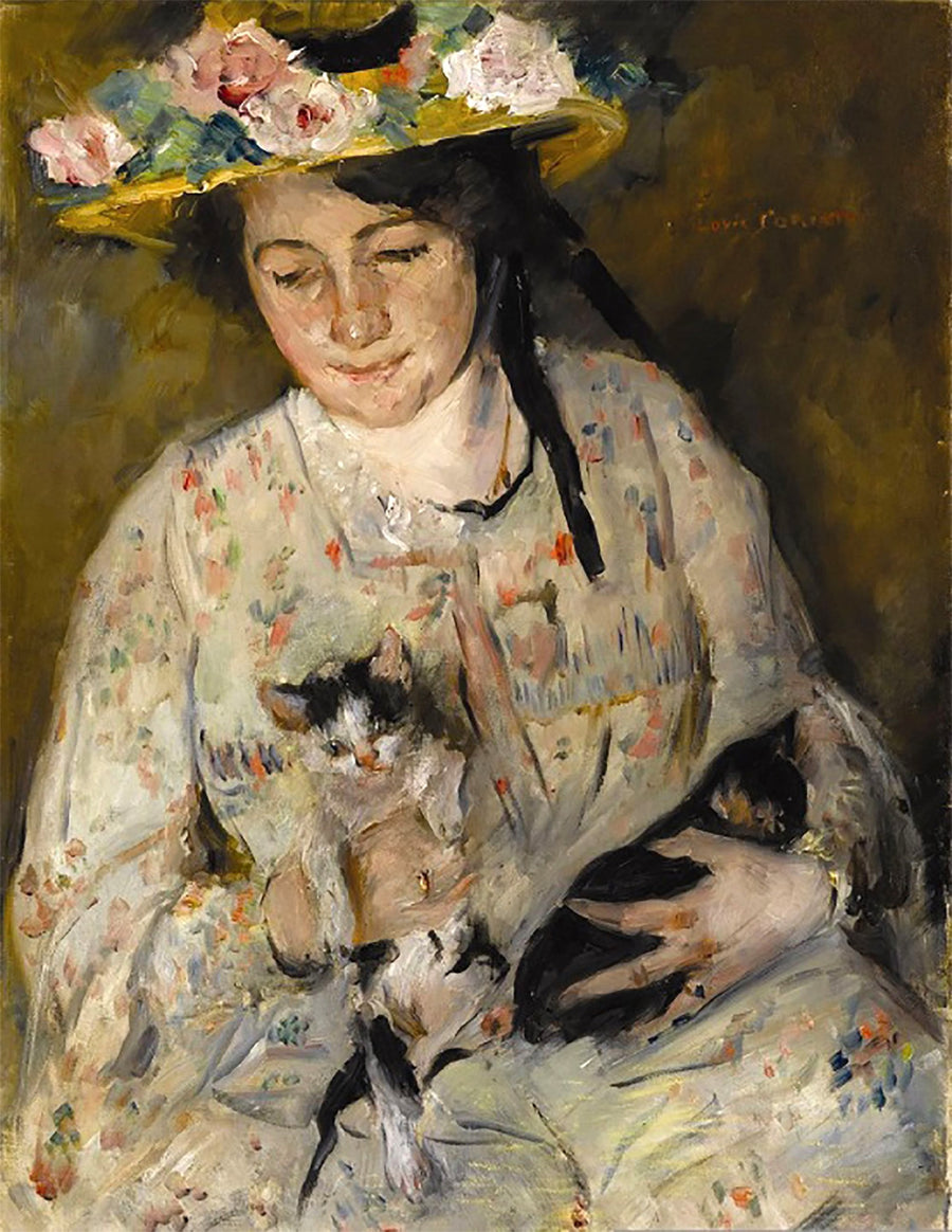 Nuori nainen kissojen kanssa - Lovis Corinth