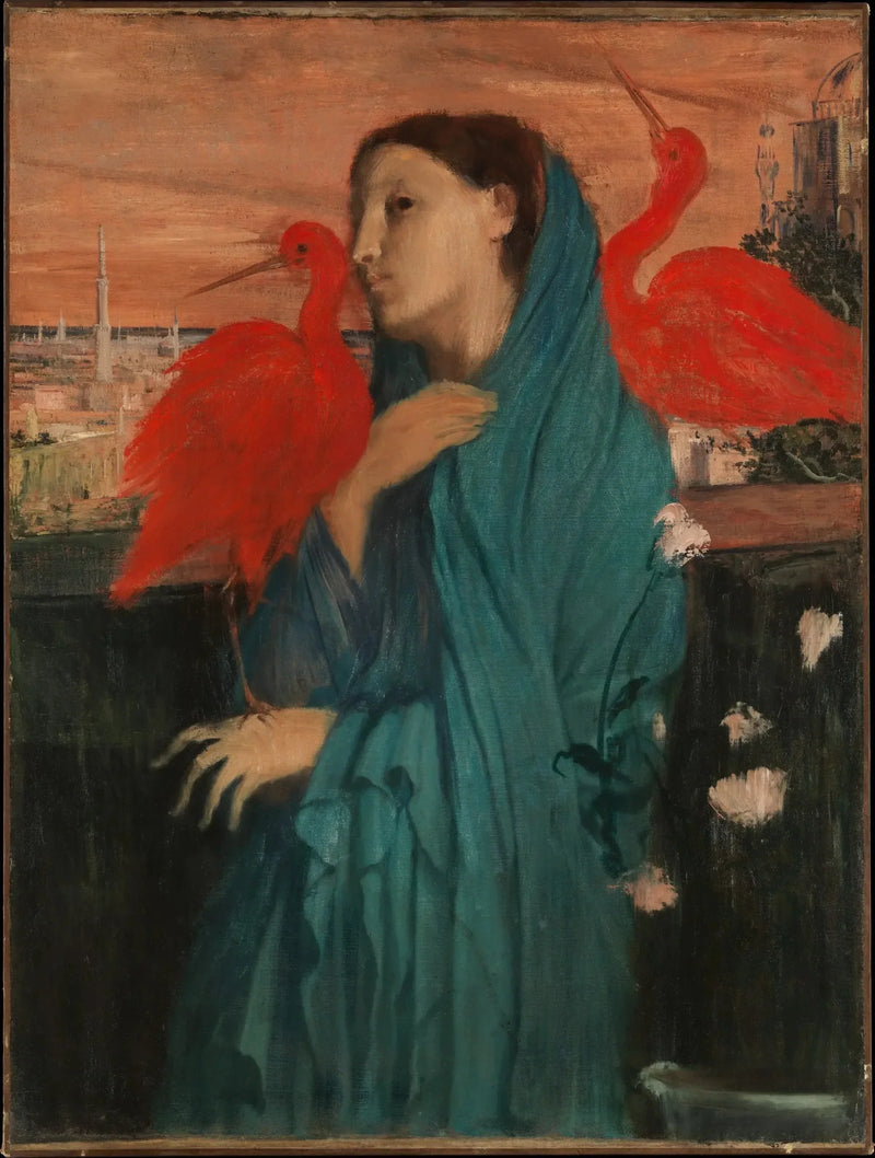 Nuori nainen Ibis-linnun kanssa - Edgar Degas