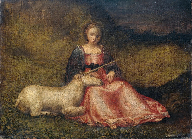 Nuori nainen unicornin kanssa - Giorgione