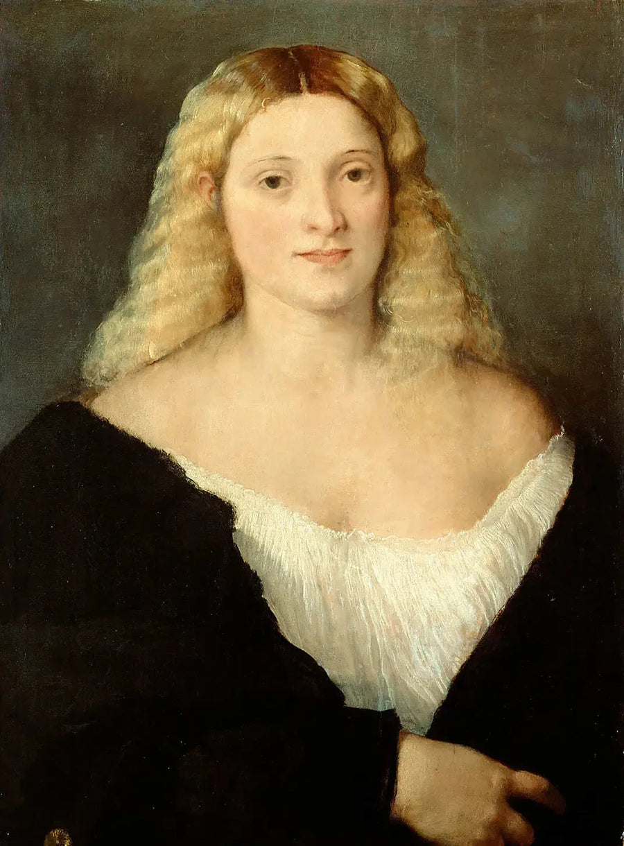 Nuori nainen mustossa mekossa - Titian