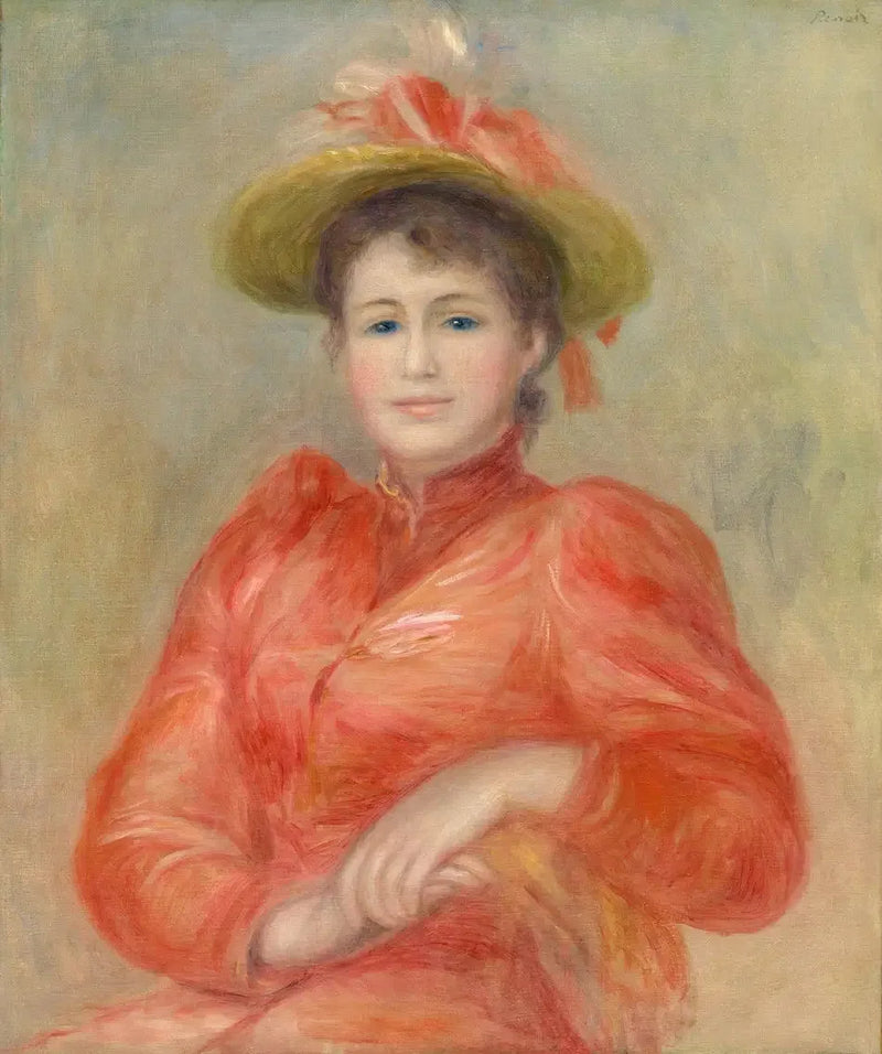 Nuori nainen punaisessa mekossa - Pierre-Auguste Renoir