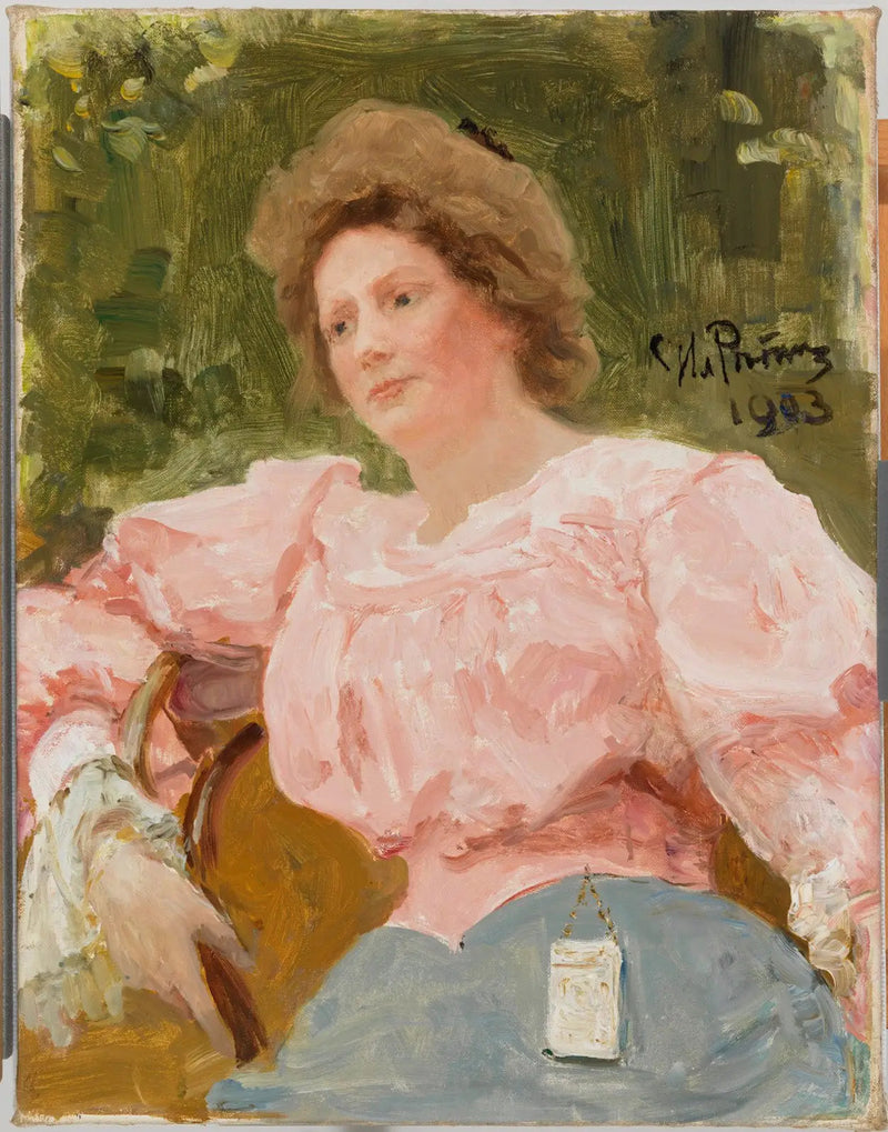 Nuori nainen vaaleanpunaisessa - Ilya Repin