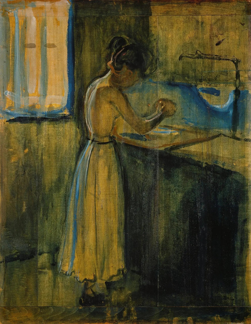 Nuori Nainen ja pesu - Edvard Munch