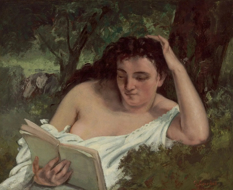 Nuori nainen lukemassa - Gustave Courbet