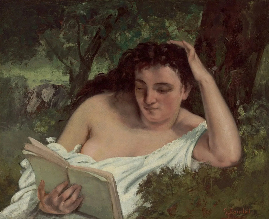 Nuori nainen lukemassa - Gustave Courbet