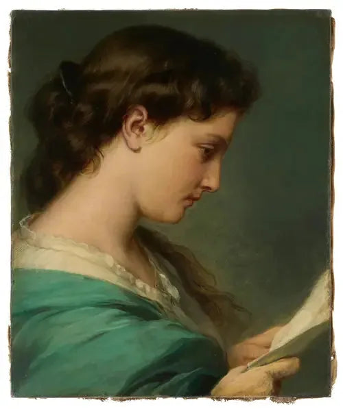 Nuori nainen lukemassa kirjettä - Franz Xaver Winterhalter