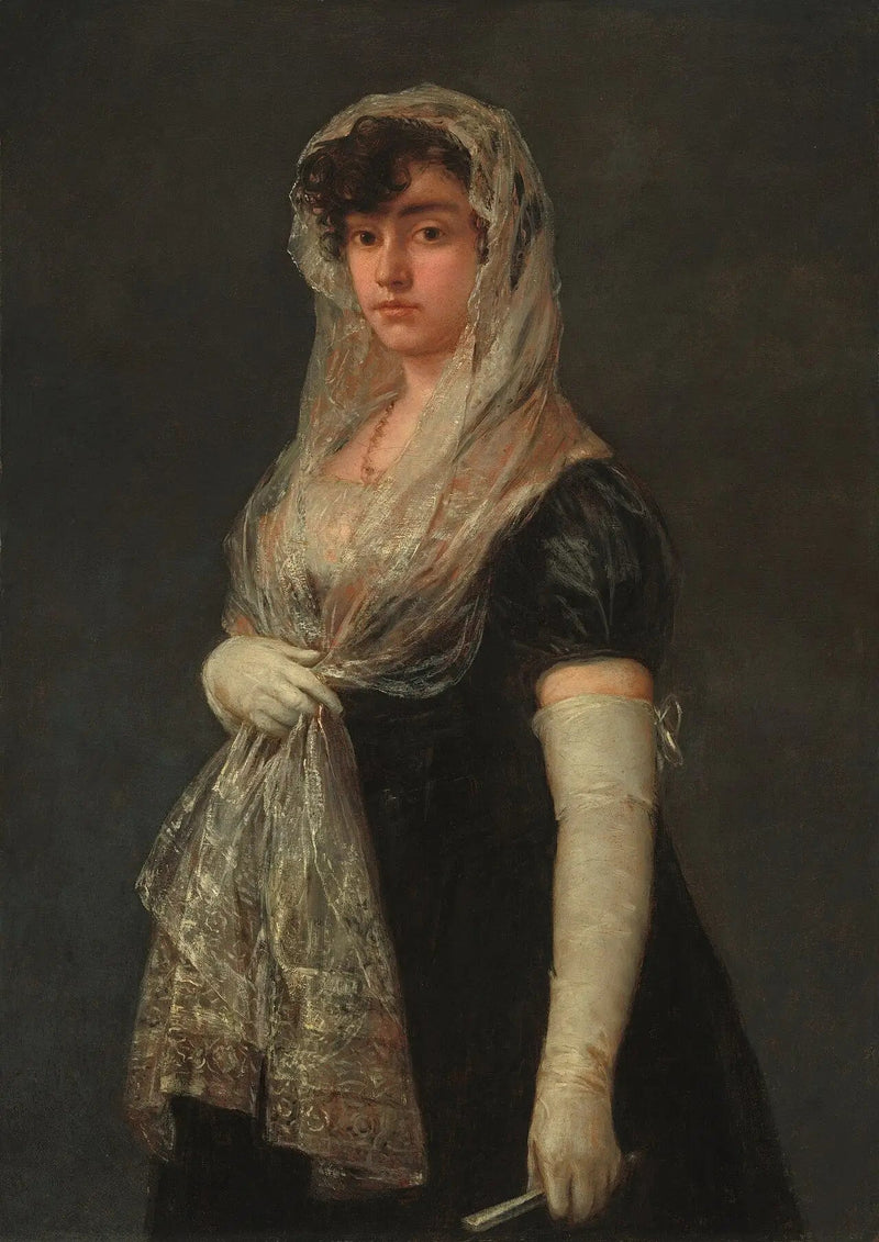 Nuori nainen, jolla on mantilla ja basquina - Francisco de Goya