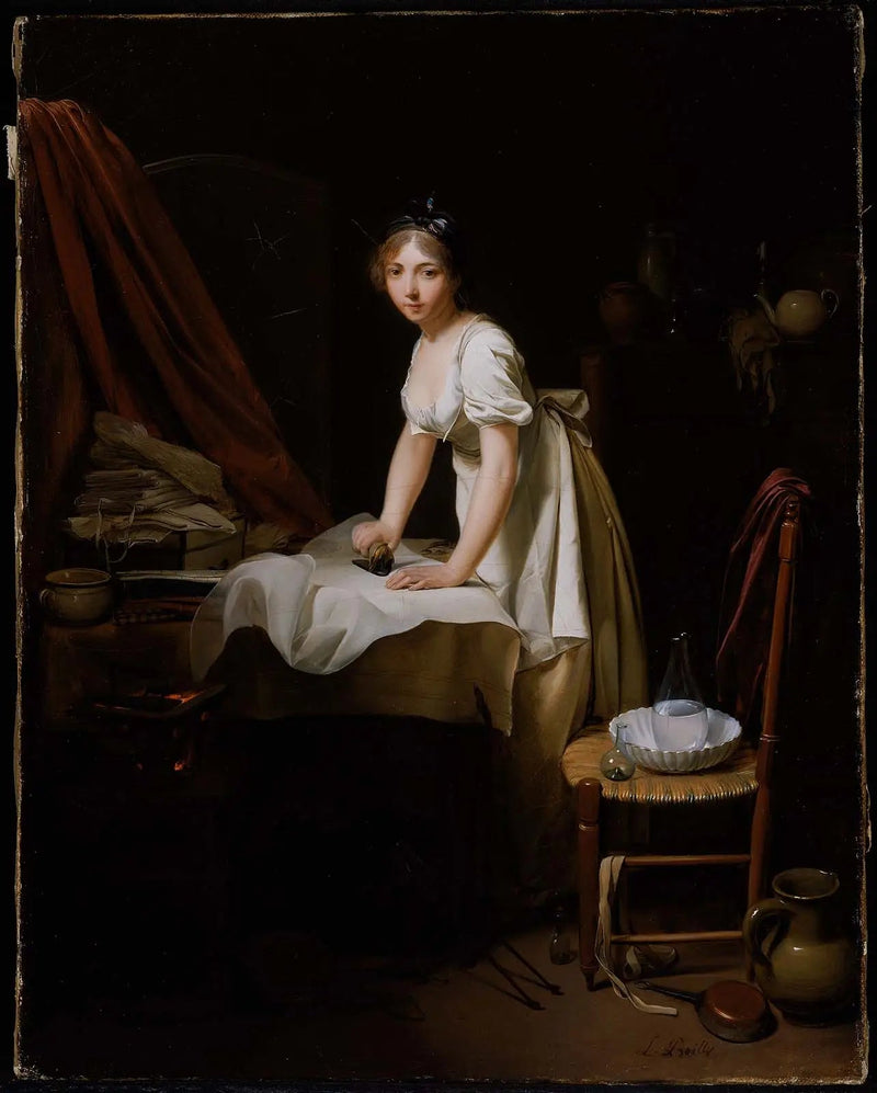 Nuori nainen silittäen - Louis-Léopold Boilly