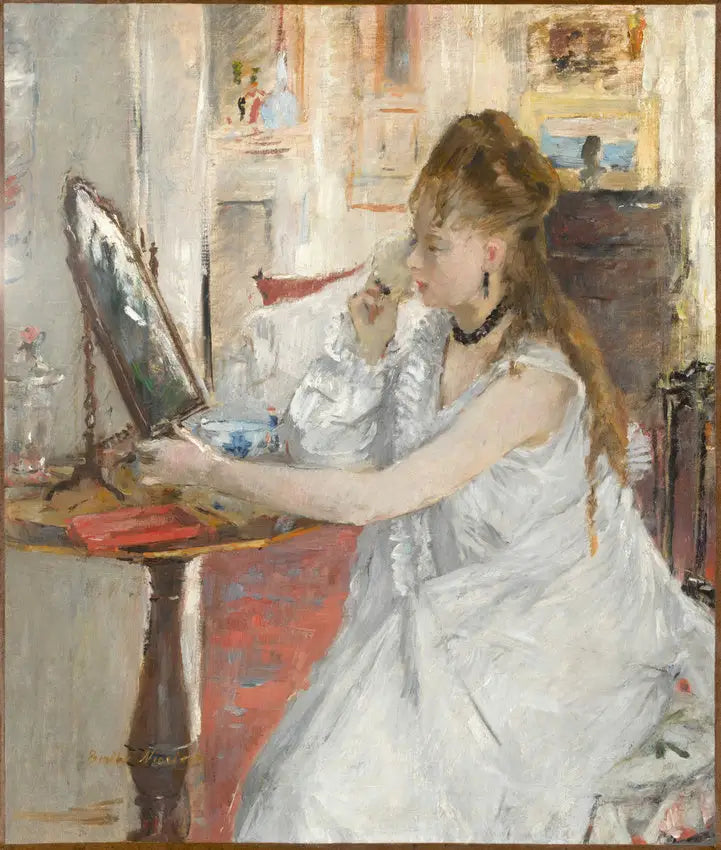 Nuori nainen puuteroimassa - Berthe Morisot
