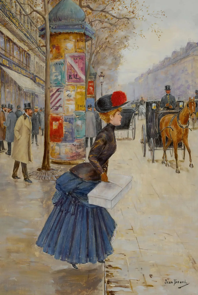 Nuori nainen kävelee yliopistokadulla - Jean Béraud