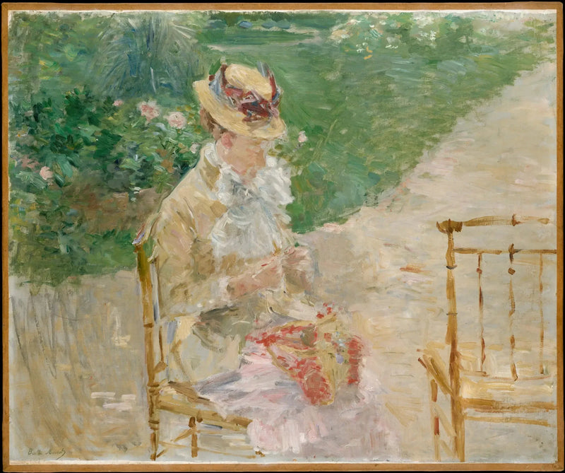 Nuori nainen neulomassa - Berthe Morisot