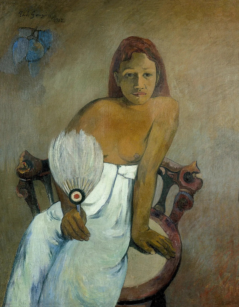 Nuori tyttö tuulettimella - Paul Gauguin