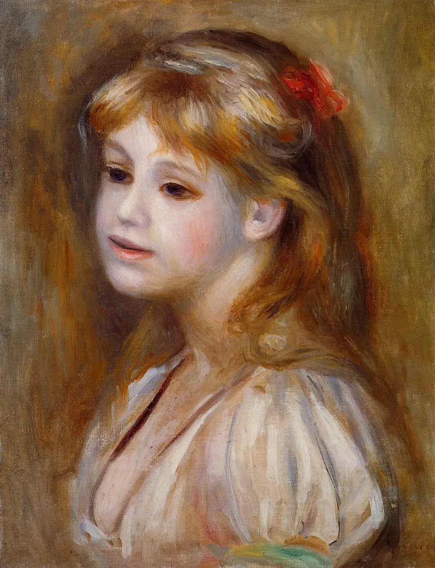 Jeune fille à la fleur rouge - Pierre-Auguste Renoir image 1 reproduction réalisée par Alpha Reproduction