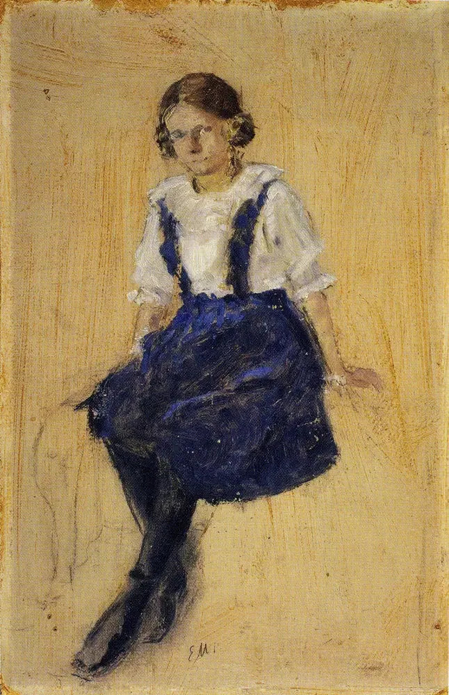 Nuori tyttö istumassa - Edvard Munch