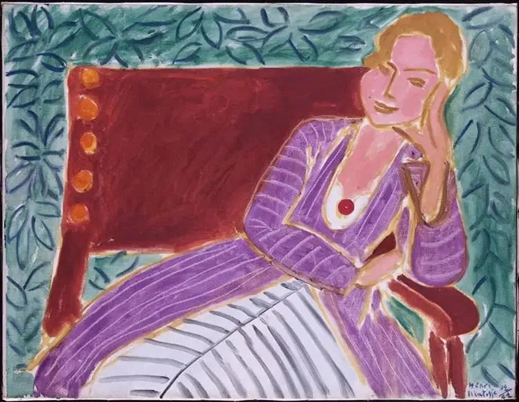 Nuori tyttö istuu, persialainen mekko - Henri Matisse