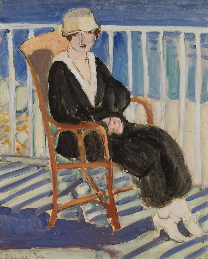 Nuori tyttö parvekkeella meren äärellä - Henri Matisse