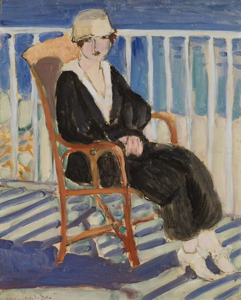 Nuori tyttö parvekkeella meren äärellä - Henri Matisse