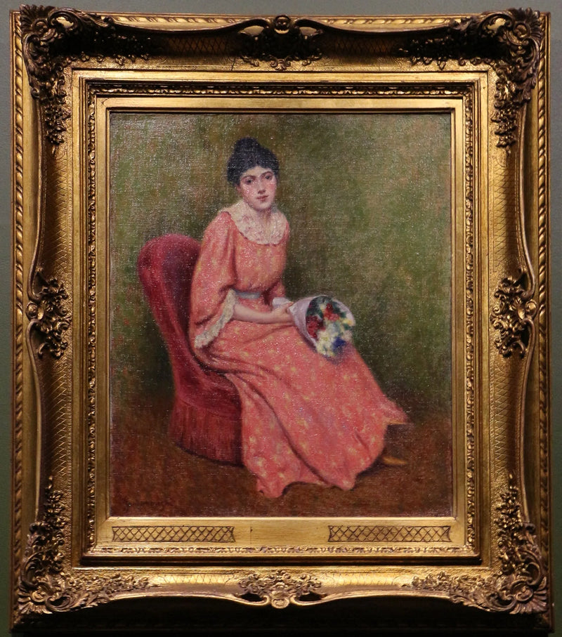 Nuori tyttö kukkakimpun kanssa - Federico Zandomeneghi