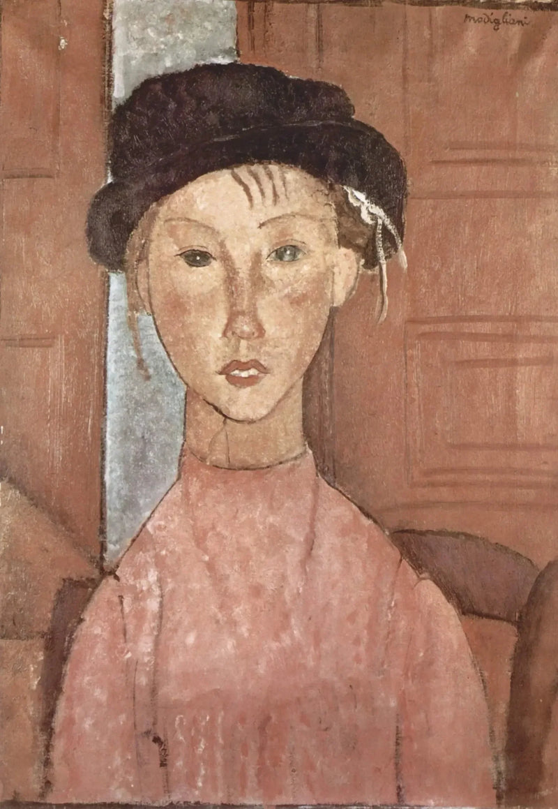 Nuori tyttö hatulla - Amedeo Modigliani