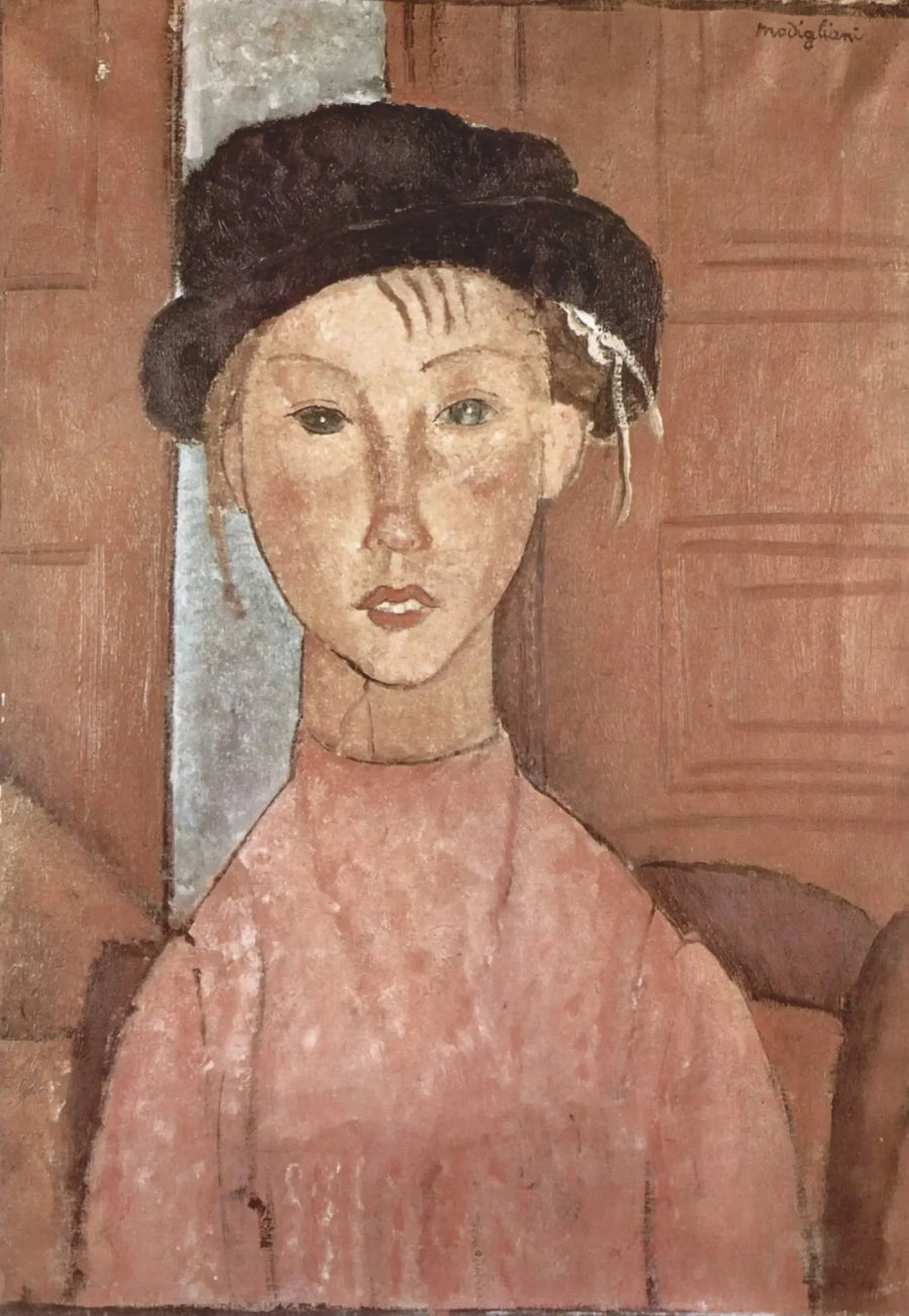 Nuori tyttö hatulla - Amedeo Modigliani
