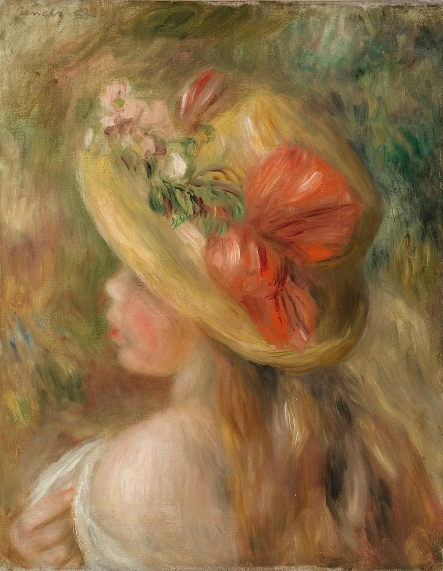 Nuori tyttö hatulla (Nuori tyttö hatulla) - Pierre-Auguste Renoir