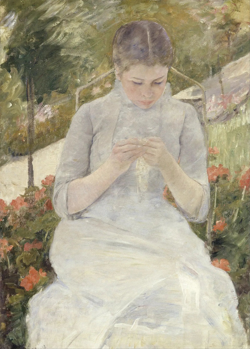 Nuori tyttö puutarhassa - Mary Cassatt