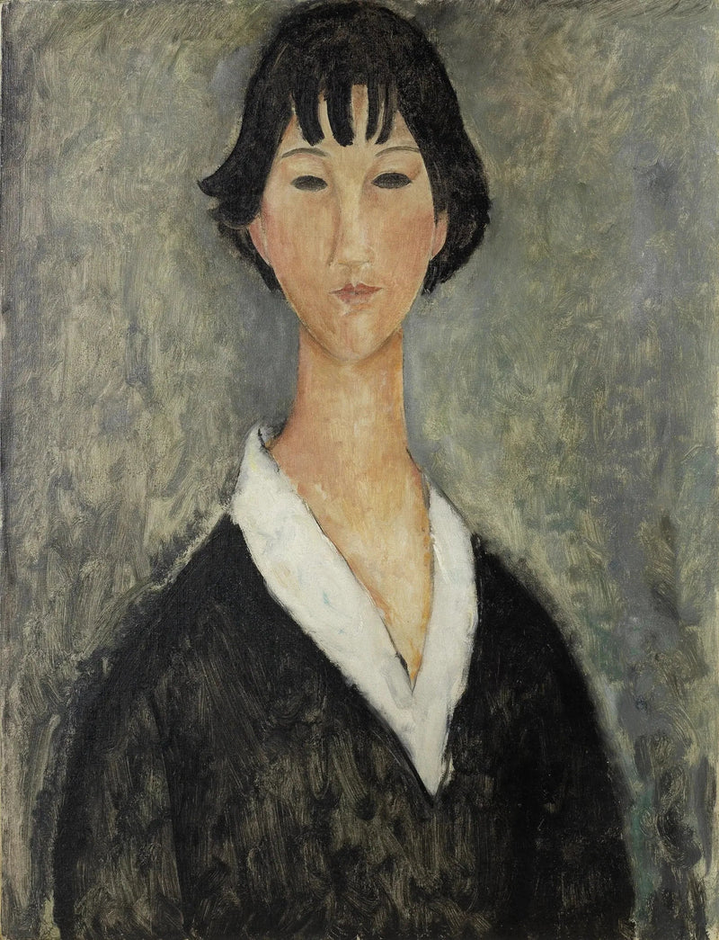 Nuori tyttö mustilla hiuksilla - Amedeo Modigliani