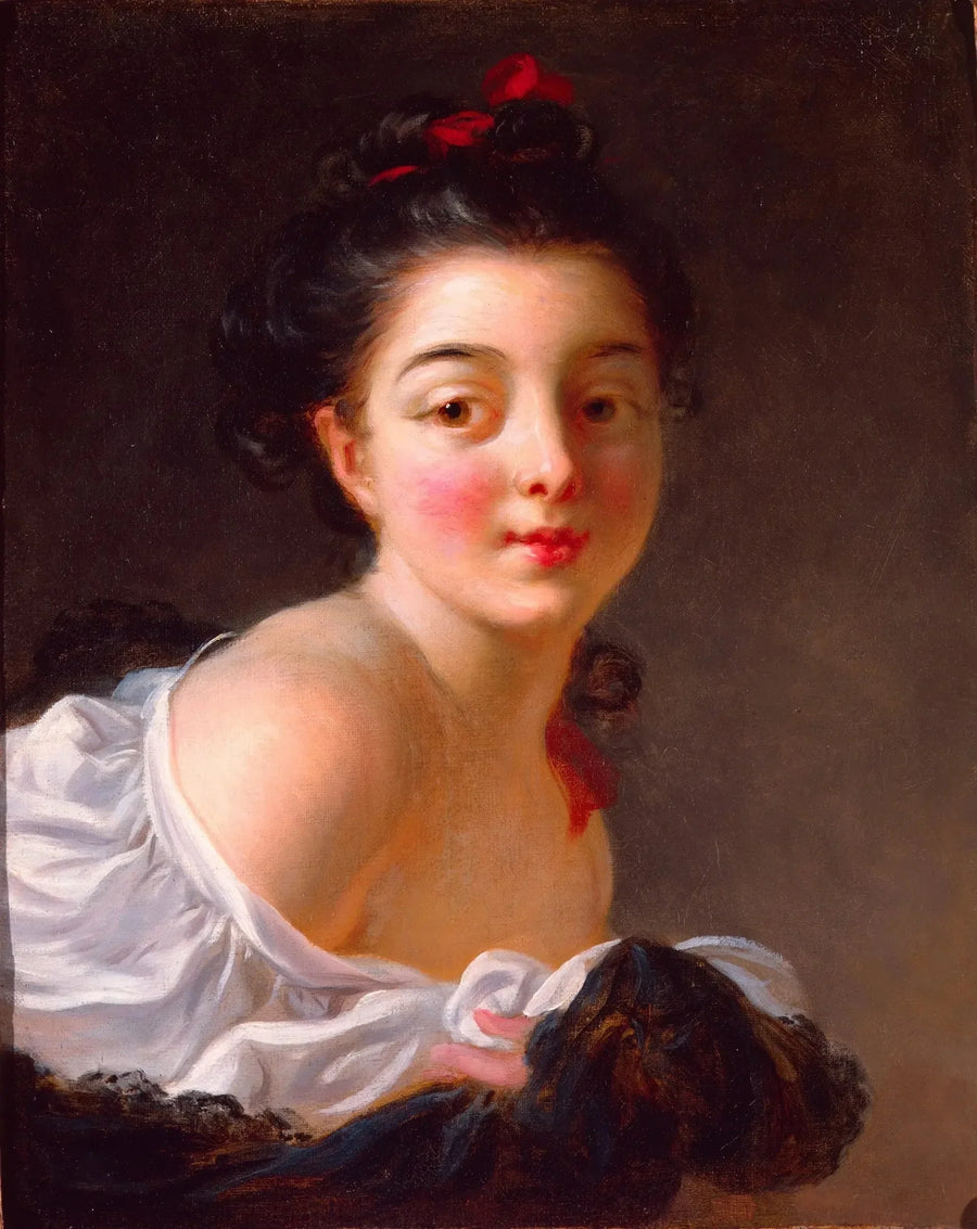 Tummatukkainen nuori nainen - Jean-Honoré Fragonard