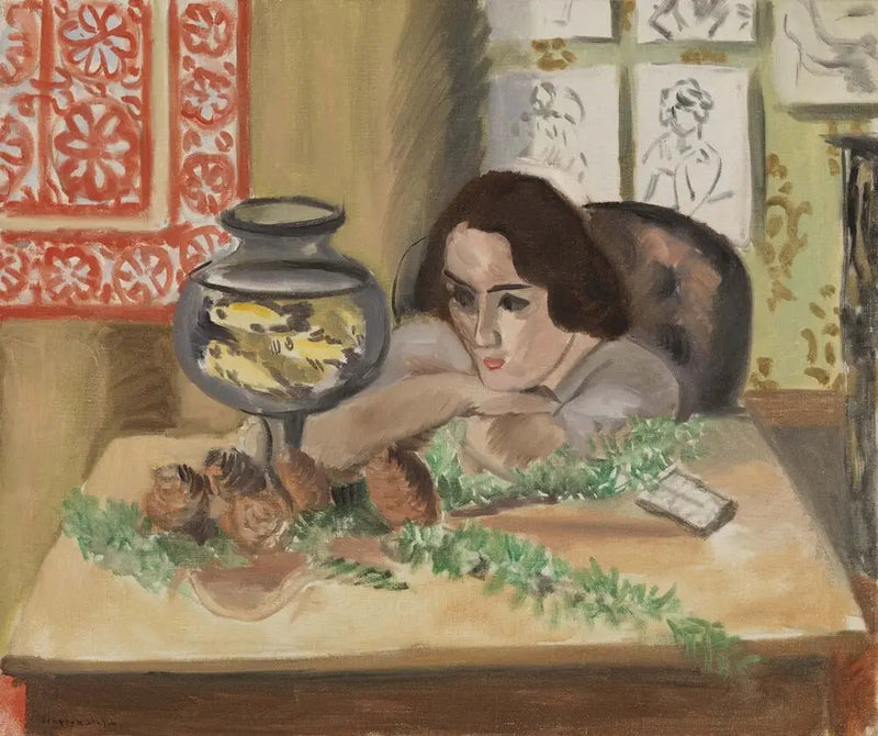 Nuori tyttö akvaarion edessä - Henri Matisse