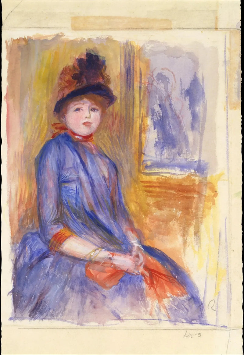 Nuori tyttö sinisessä mekossa - Pierre-Auguste Renoir