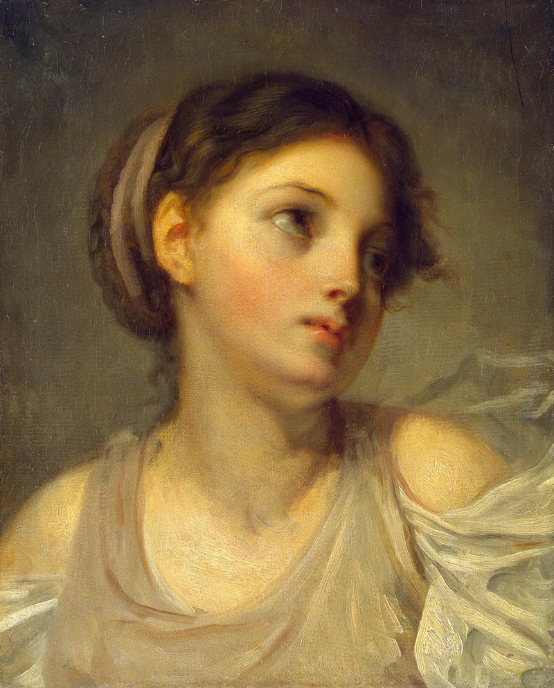 Nuori tyttö lilakankaassa - Jean-Baptiste Greuze