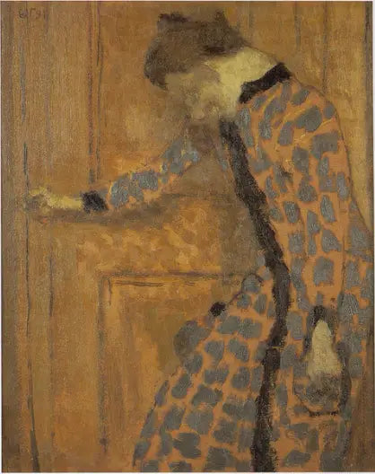 Nuori tyttö, käsi oven kahvassa - Édouard Vuillard