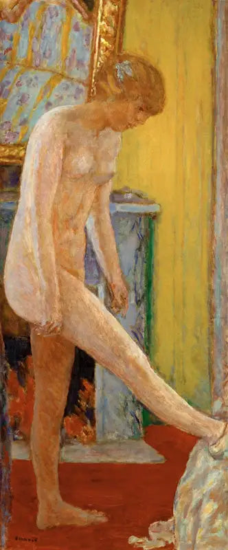Nuori tyttö takan edessä - Pierre Bonnard