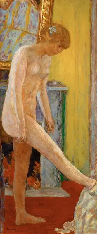 Nuori tyttö takan edessä - Pierre Bonnard