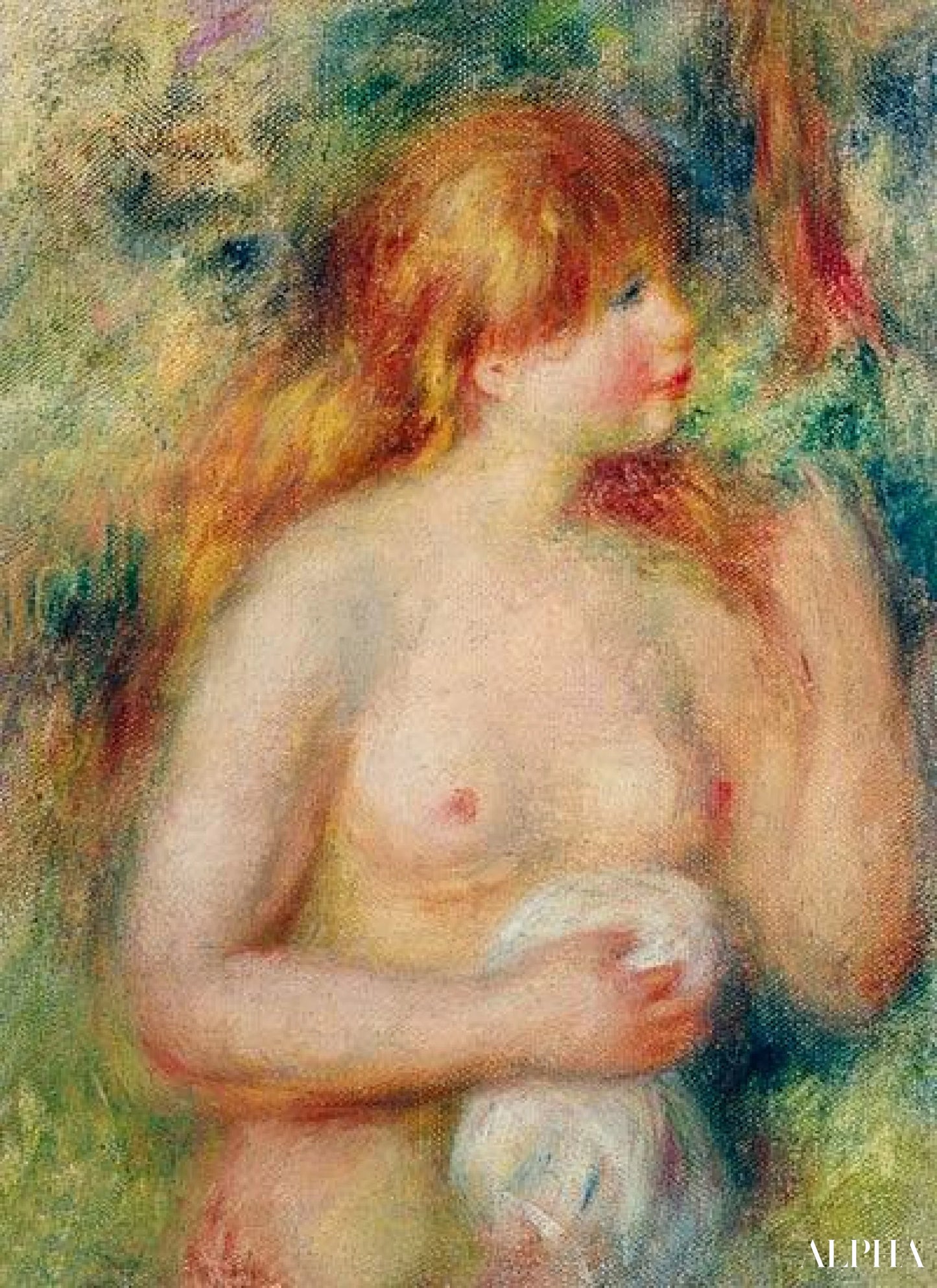 Nuori alaston tyttö - Pierre-Auguste Renoir - Korkealaatuiset taulujen ja maalauksien reproduktiot