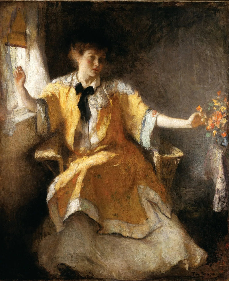 Nuori tyttö ikkunan lähellä - Frank Weston Benson