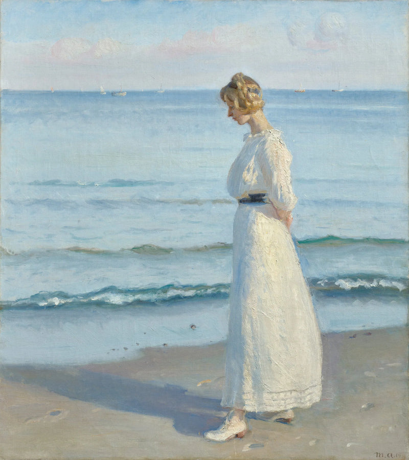 Nuori tyttö Skagen Soenderstrandilla. -Michael Peter Ancher
