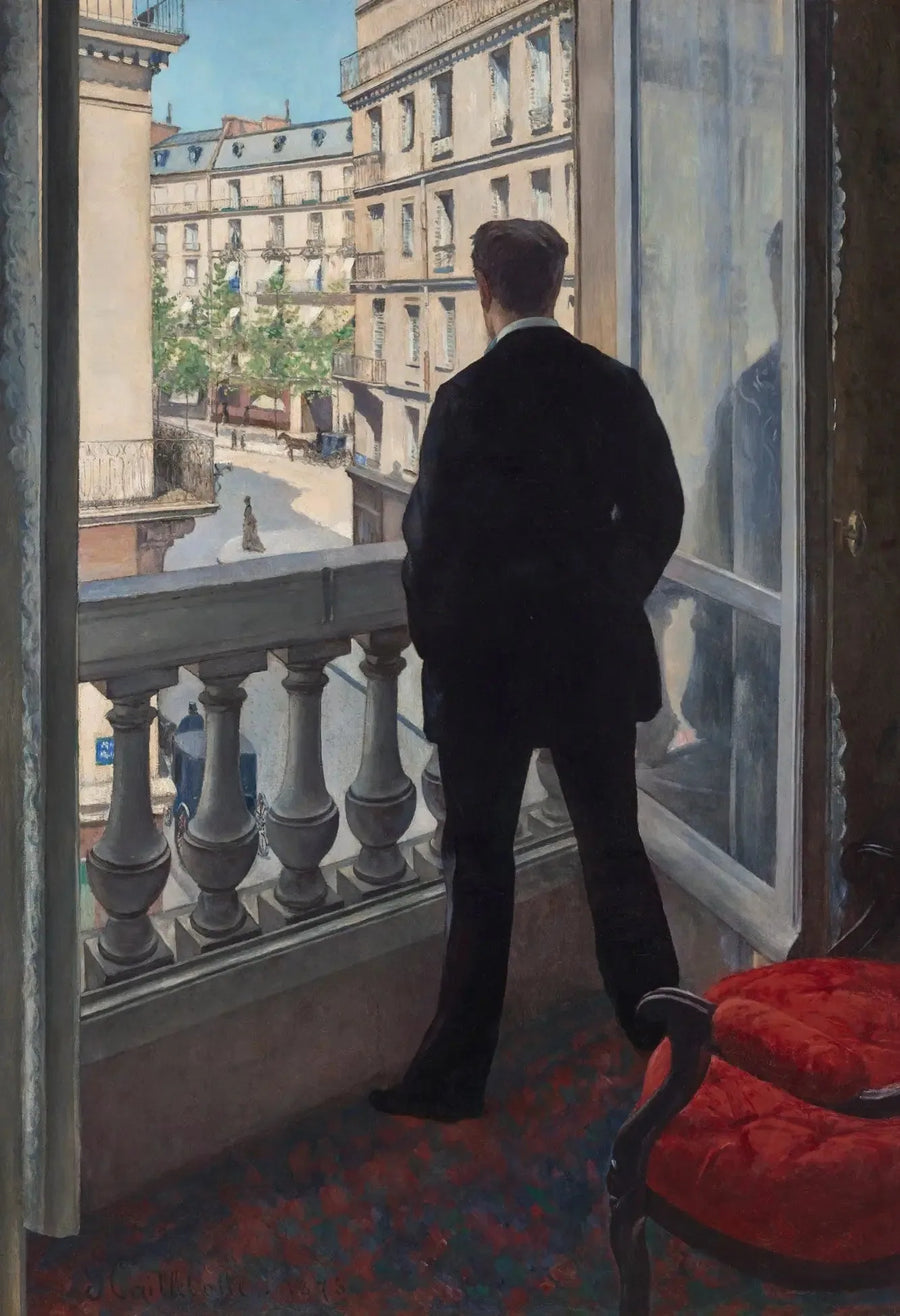 Nuori mies ikkunassaan - Gustave Caillebotte