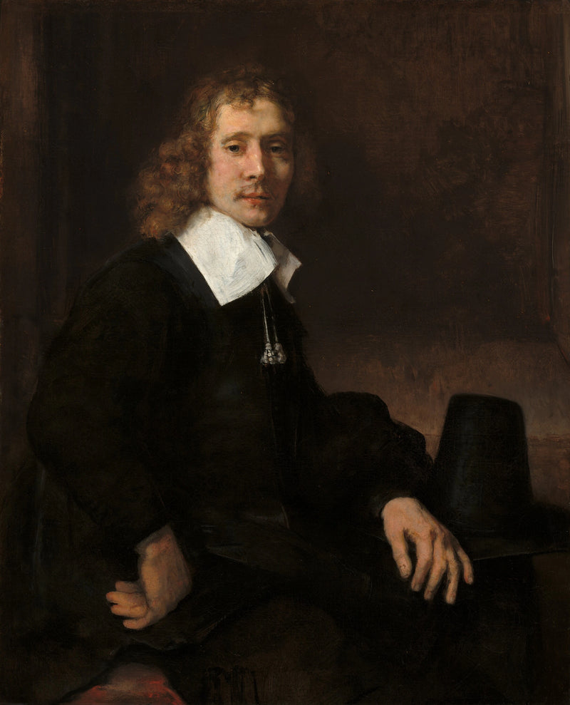Nuori mies istuu pöydän ääressä (ehkä Govaert Flinck) - Rembrandt