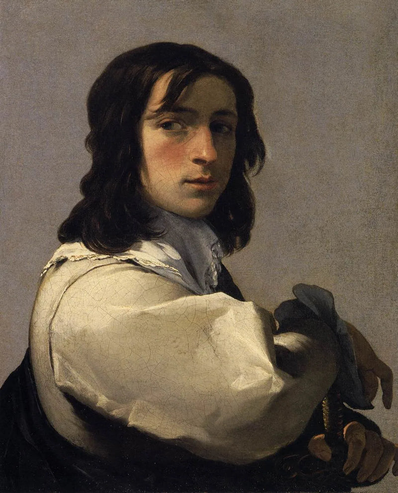 Nuori mies miekkansa kanssa - Eustache Le Sueur