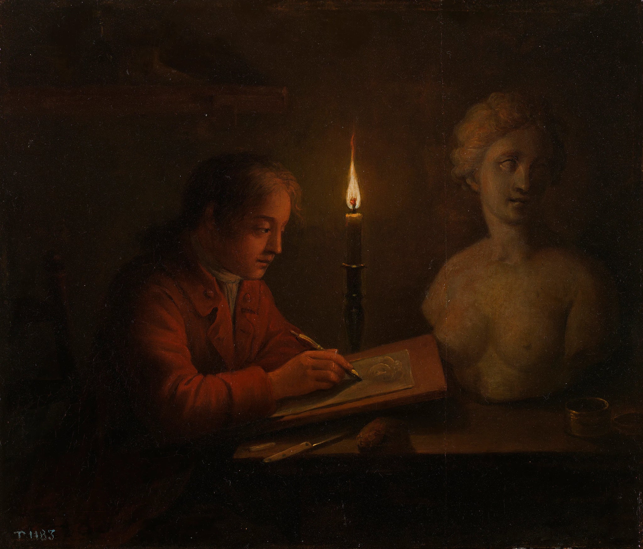 Jeune Homme dessinant - Gerhard Jan Palthe