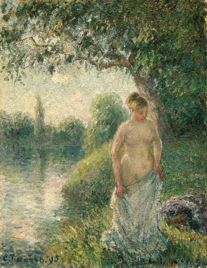 Nuori alaston maatyöläinen seisomassa - Camille Pissarro