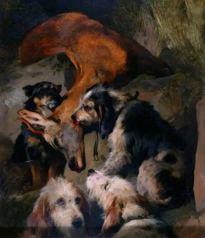 Nuoret pikkutaimet ja metsästyskoirat - Edwin Henry Landseer