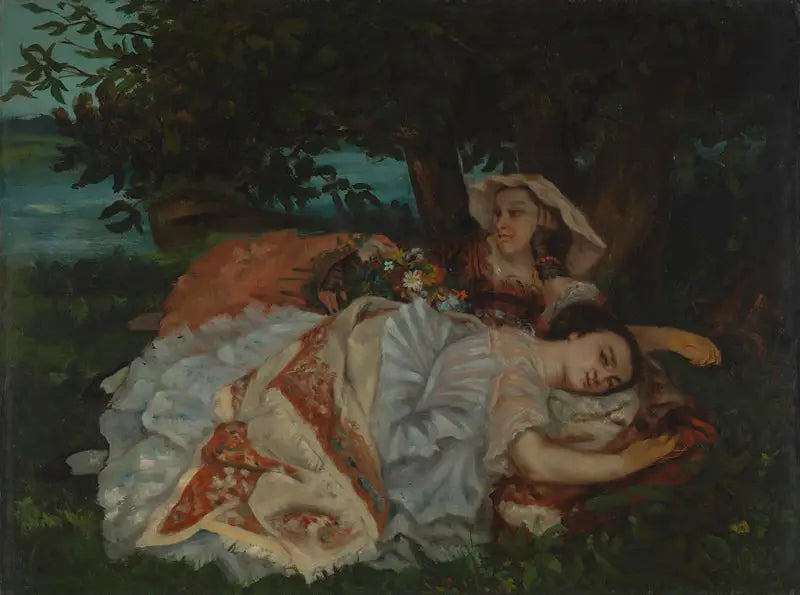 Nuoret naiset Seine-joen rannalla - Gustave Courbet