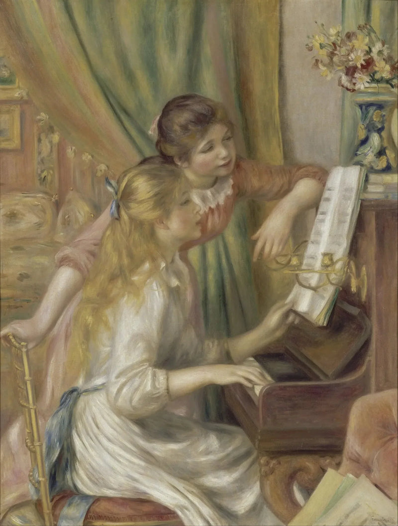 Nuoret tytöt pianolla - Pierre-Auguste Renoir