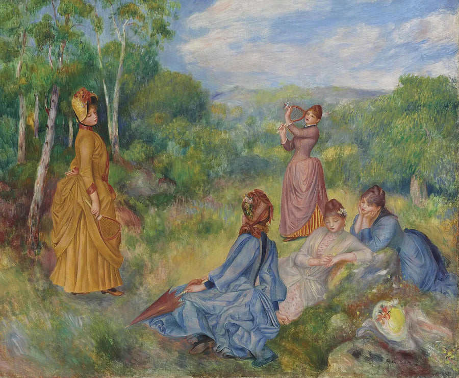 Nuoret tytöt pelaamassa ohjaimella - Pierre-Auguste Renoir